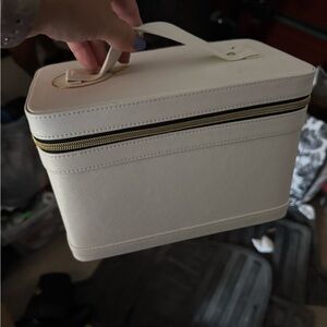 Elegant White Makeup or Travel Bag